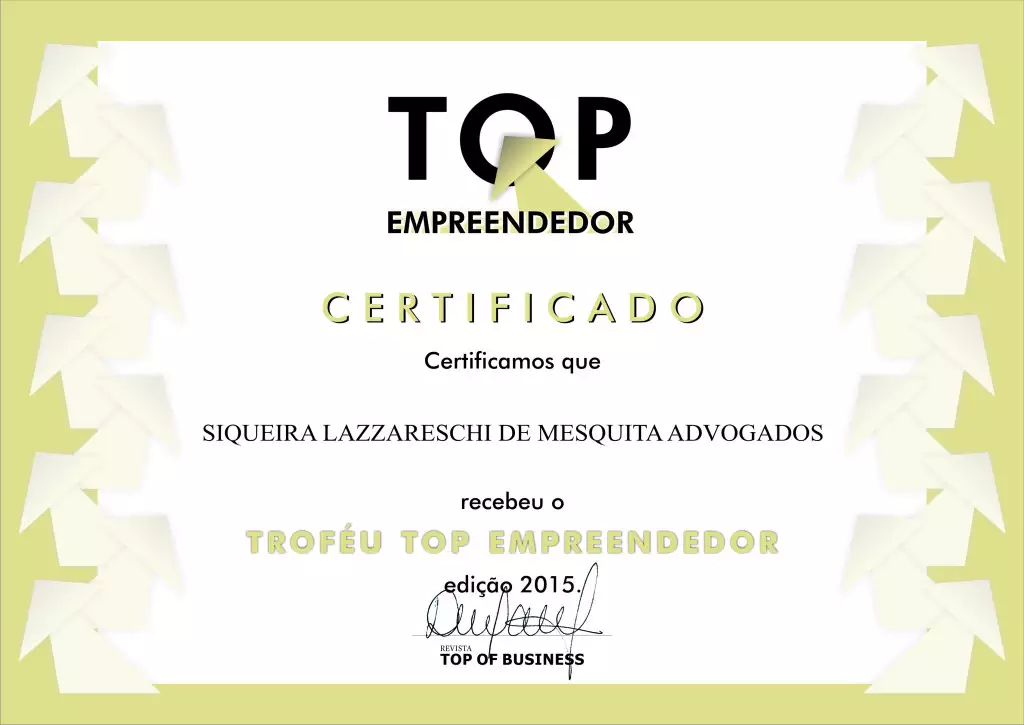 Premiação: EMPREENDEDORES DE SUCESSO - SLM Advogados - Dra. Ana Paula Siqueira Lazzareschi de Mesquita